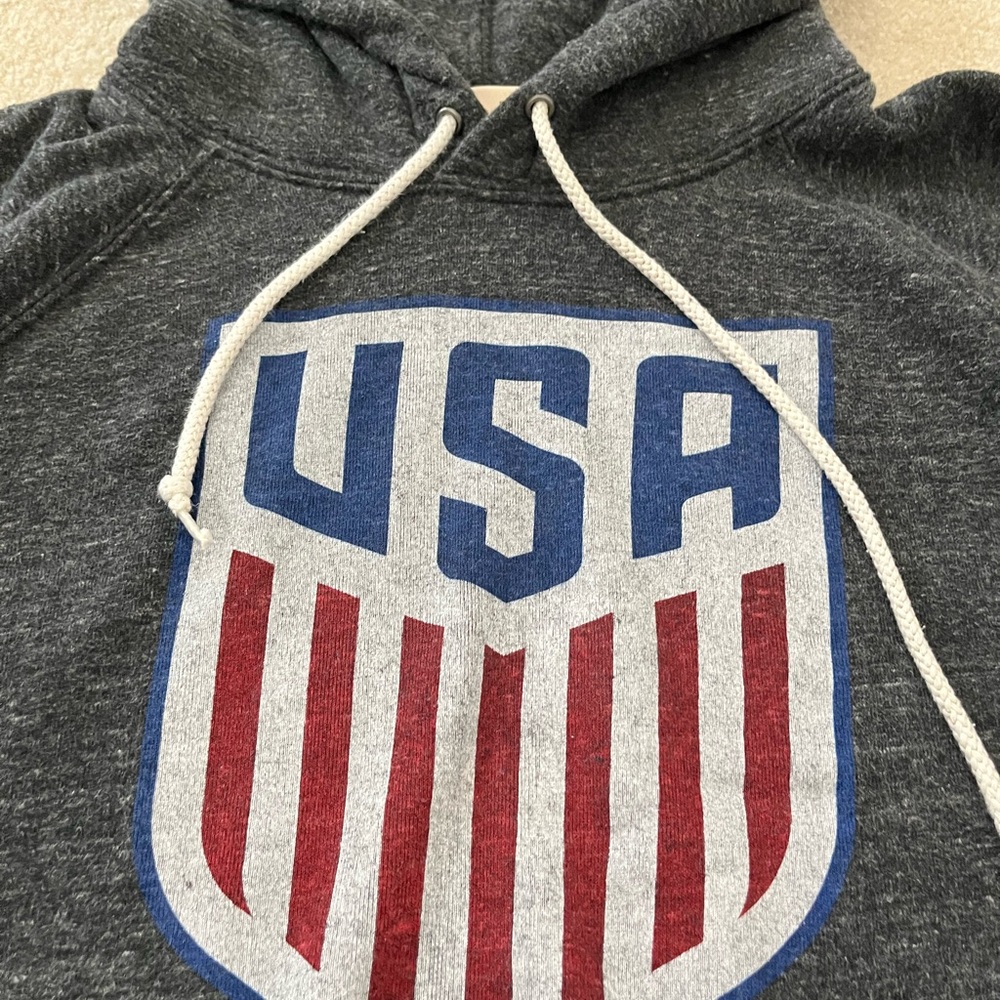 HOMAGE Dark Gray Crewneck Sweatshirt with USA Shield Graphic